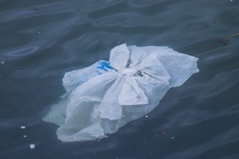 una bolsa en el agua